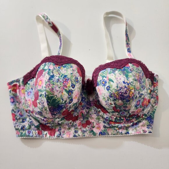 Garden Gate Floral Long Line Push Up Bra - Picture 5 of 6